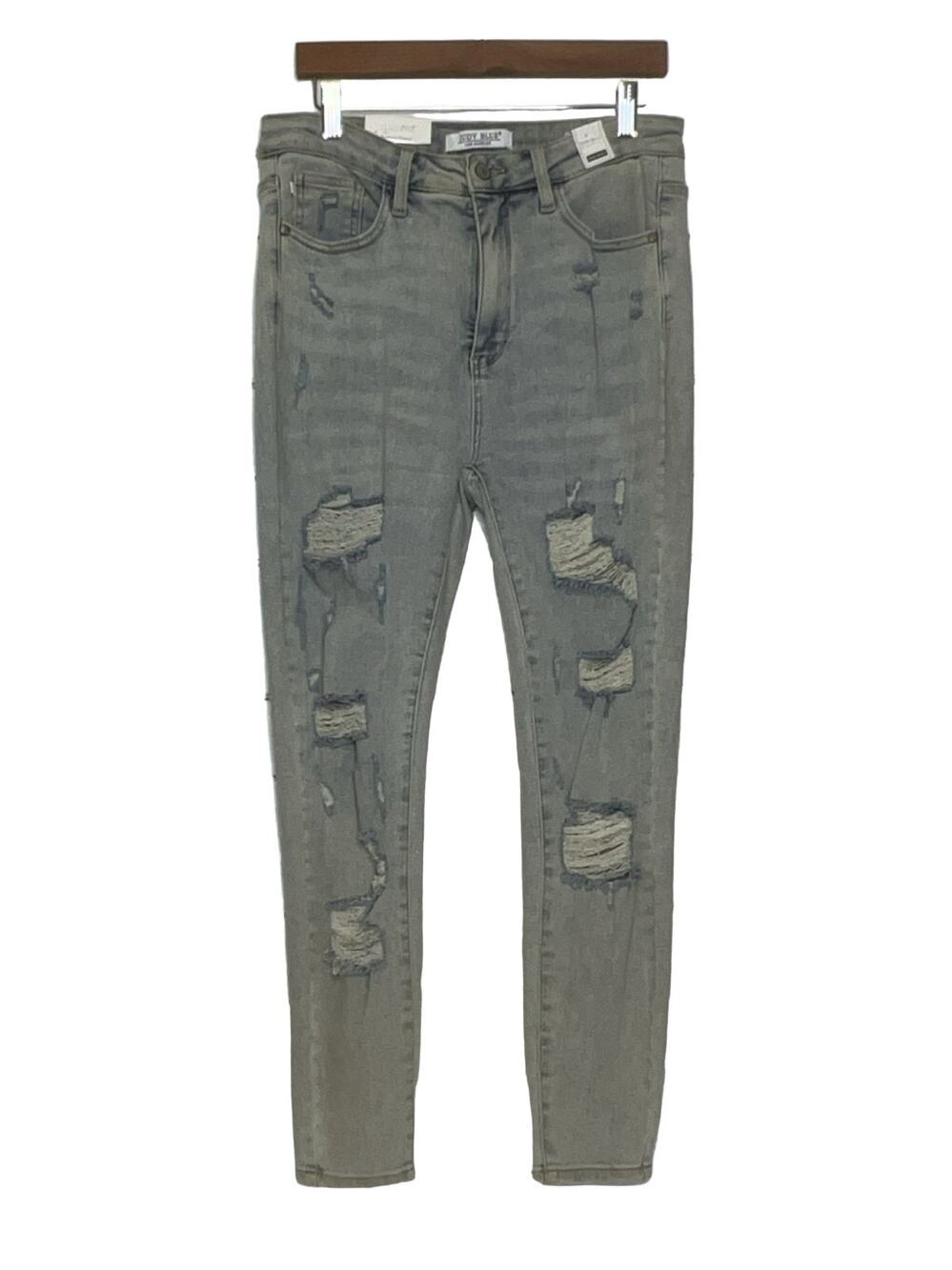 Judy Blue Distressed High Waist Skinny Jeans Size 13/31 Light Wash Stretch